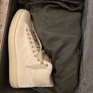 White suede Tom Ford high top sneakers! (Rare)